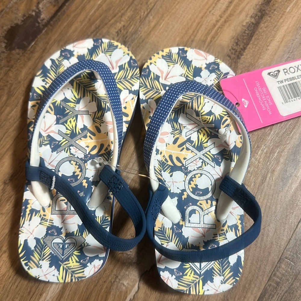 ROXY GIRLS TODDLER TROPICAL PRINT SANDAL: NWT: SZ 8